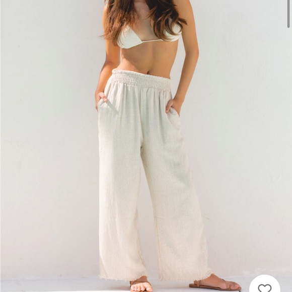 Solai the Label luca linen lined pants in oatmeal (beige) - Picture 1 of 5